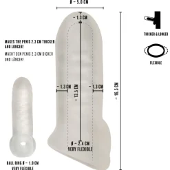 Rebel - Gaine Épaississante avec Anneau Scrotal - 16,5 cm