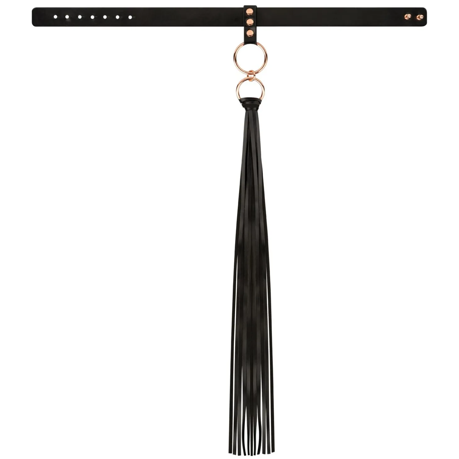 Rosy Gold - Collier avec Flogger - Noir