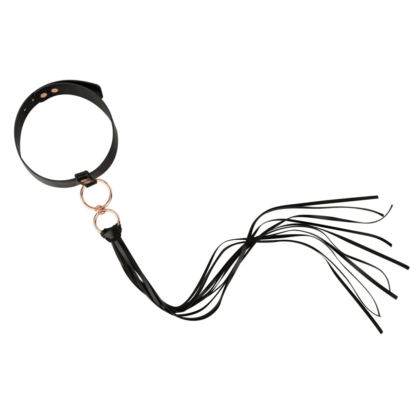 Rosy Gold - Collier avec Flogger - Noir