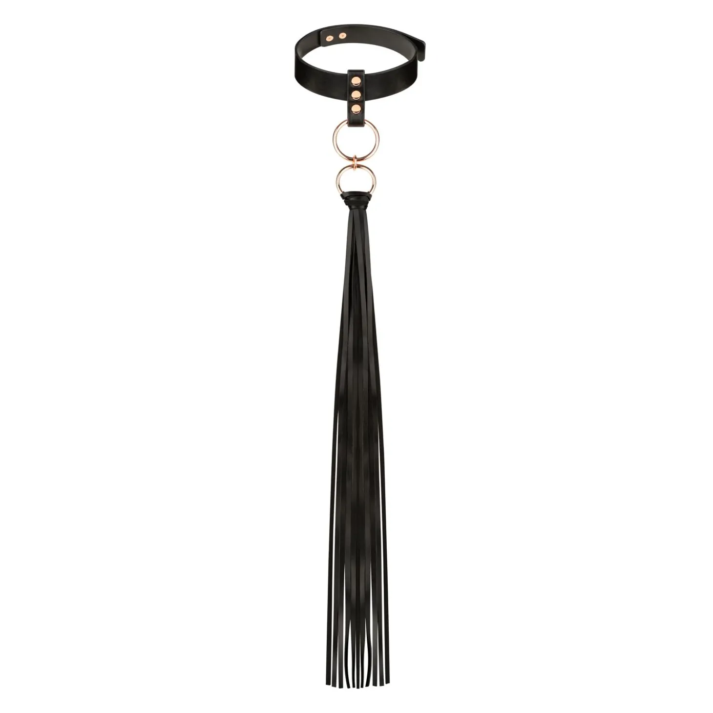 Rosy Gold - Collier avec Flogger - Noir