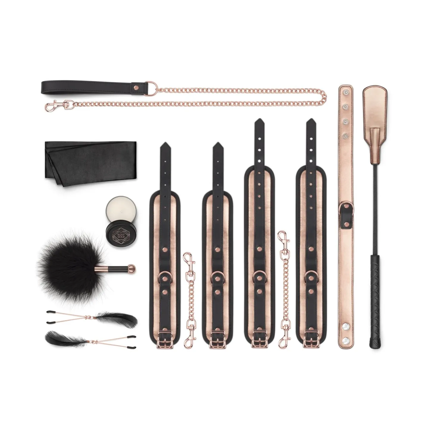 Rosy Gold - Ensemble BDSM de 9 pièces - Rose