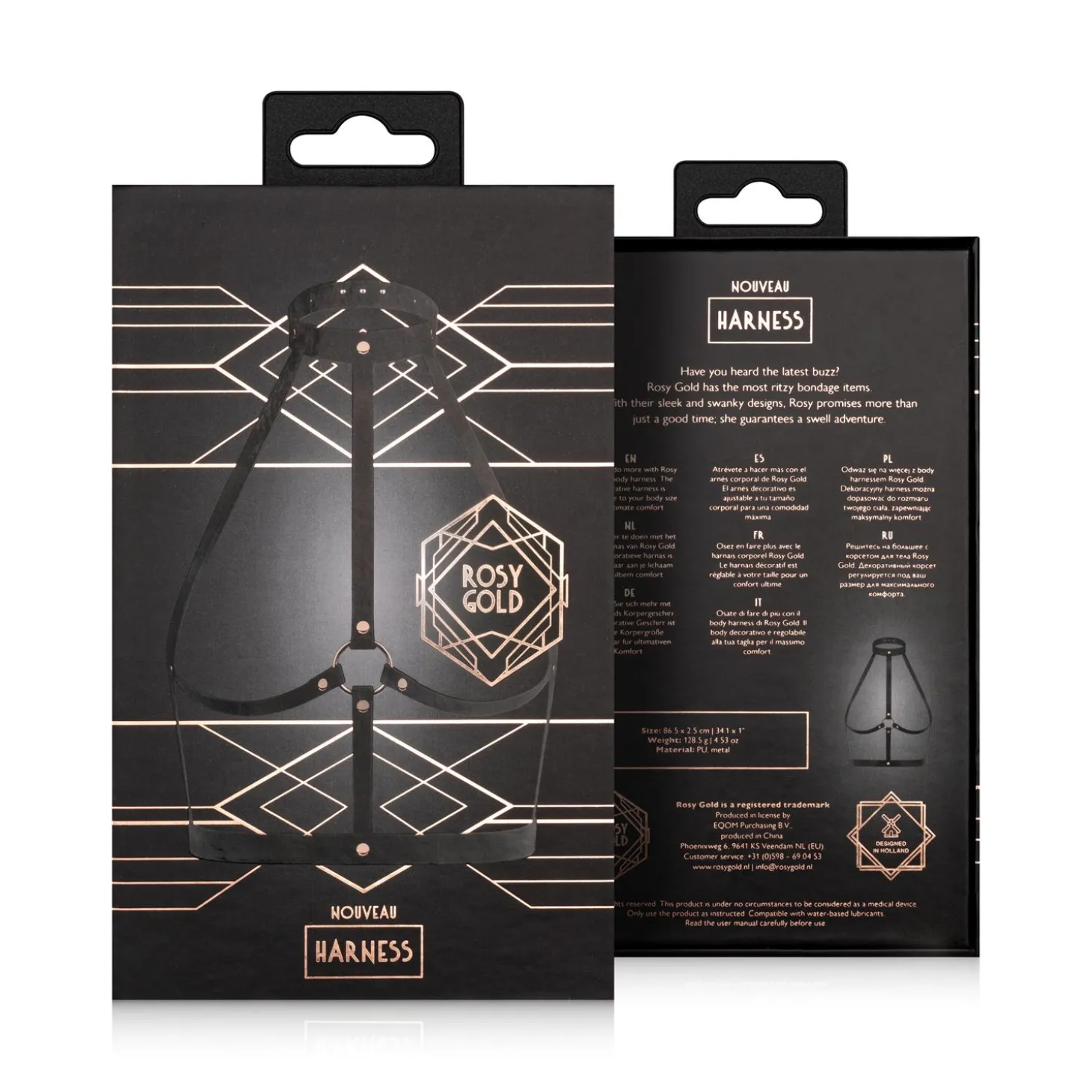 Rosy Gold - Harnais de Corps - Noir