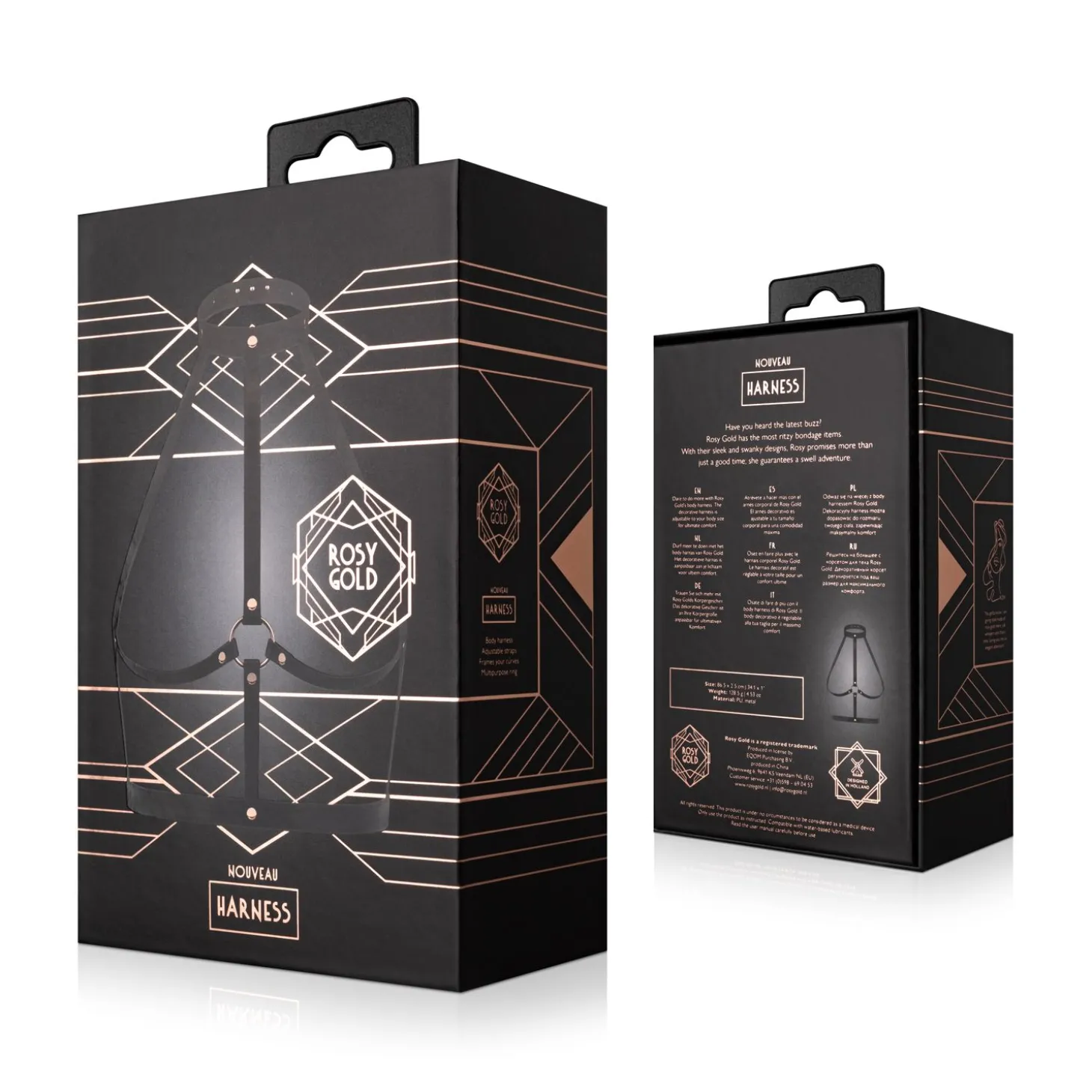 Rosy Gold - Harnais de Corps - Noir