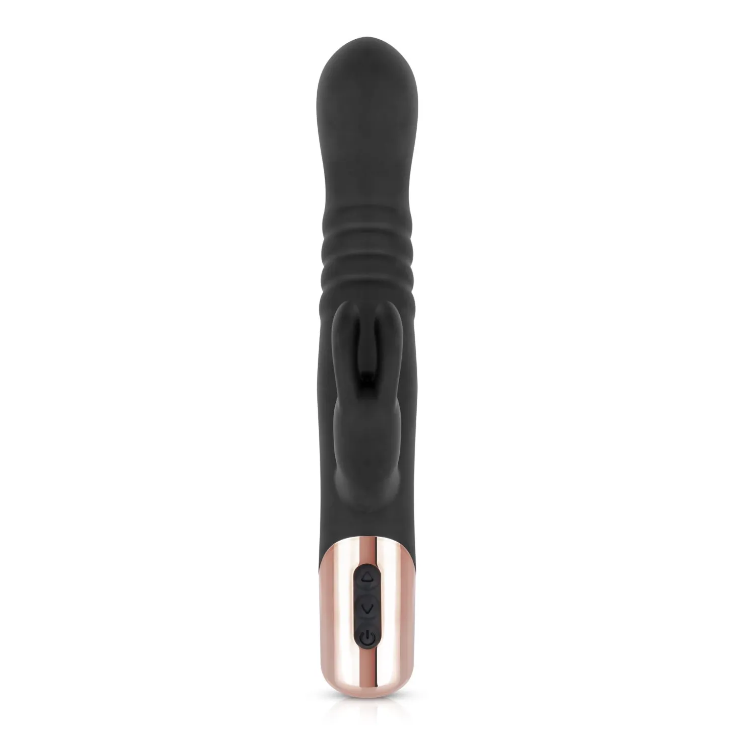 Rosy Gold - Rabbit Vibrateur avec fonction de va-et-vient - Noir
