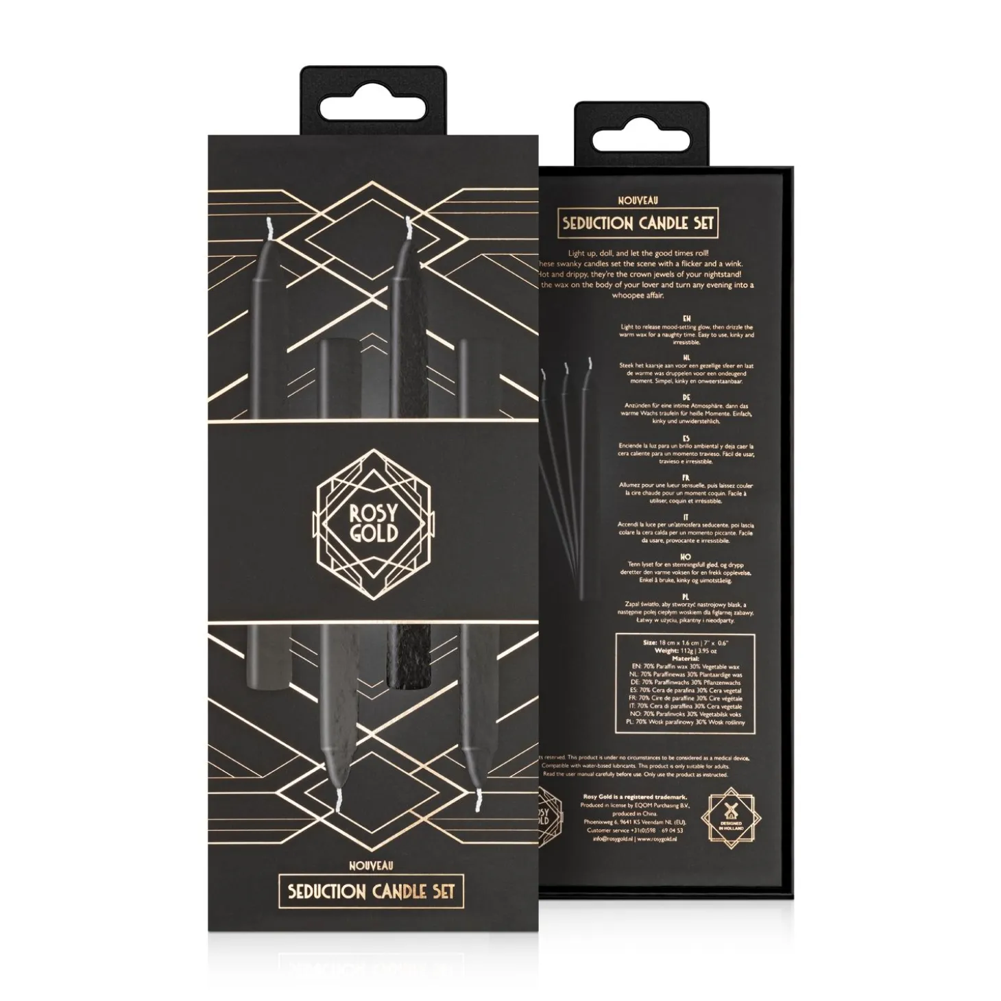 Rosy Gold - Seduction Candle Set - Noir