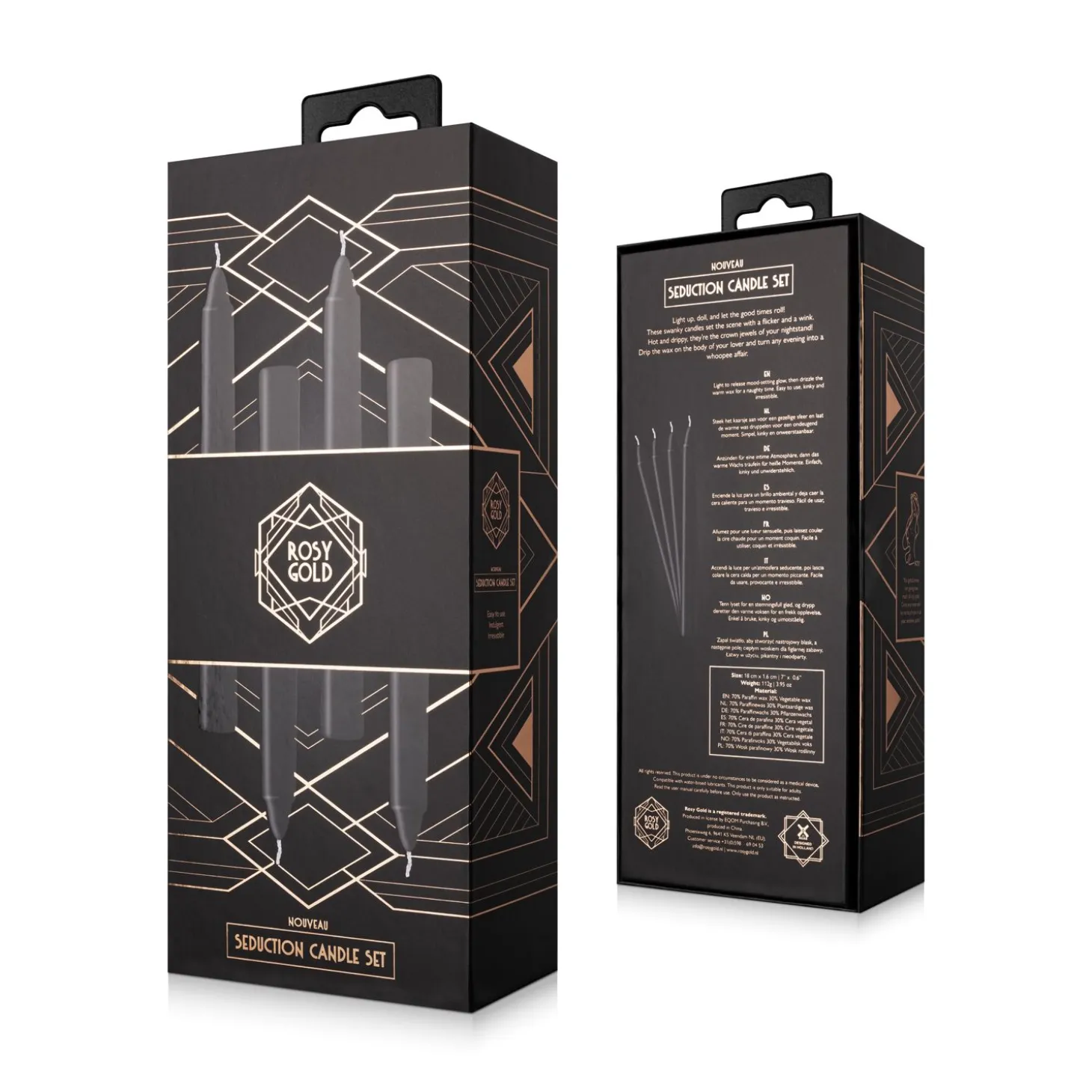 Rosy Gold - Seduction Candle Set - Noir