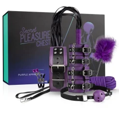 Secret Pleasure Chest X Bedroom fantasies - Coffret BDSM débutant·es 10 accessoires - Violet