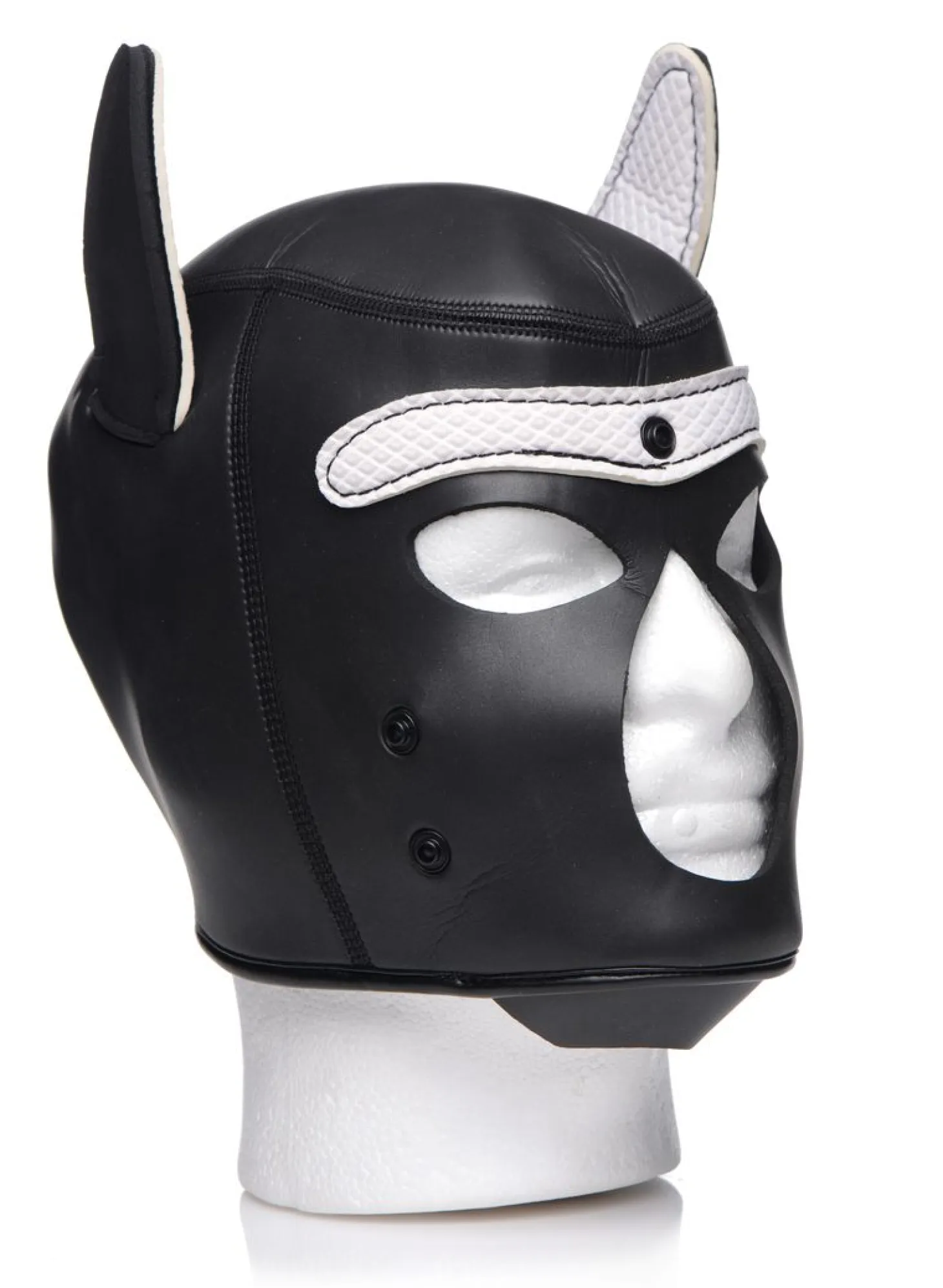 Spike Puppy BDSM Hood - Noir/Blanc