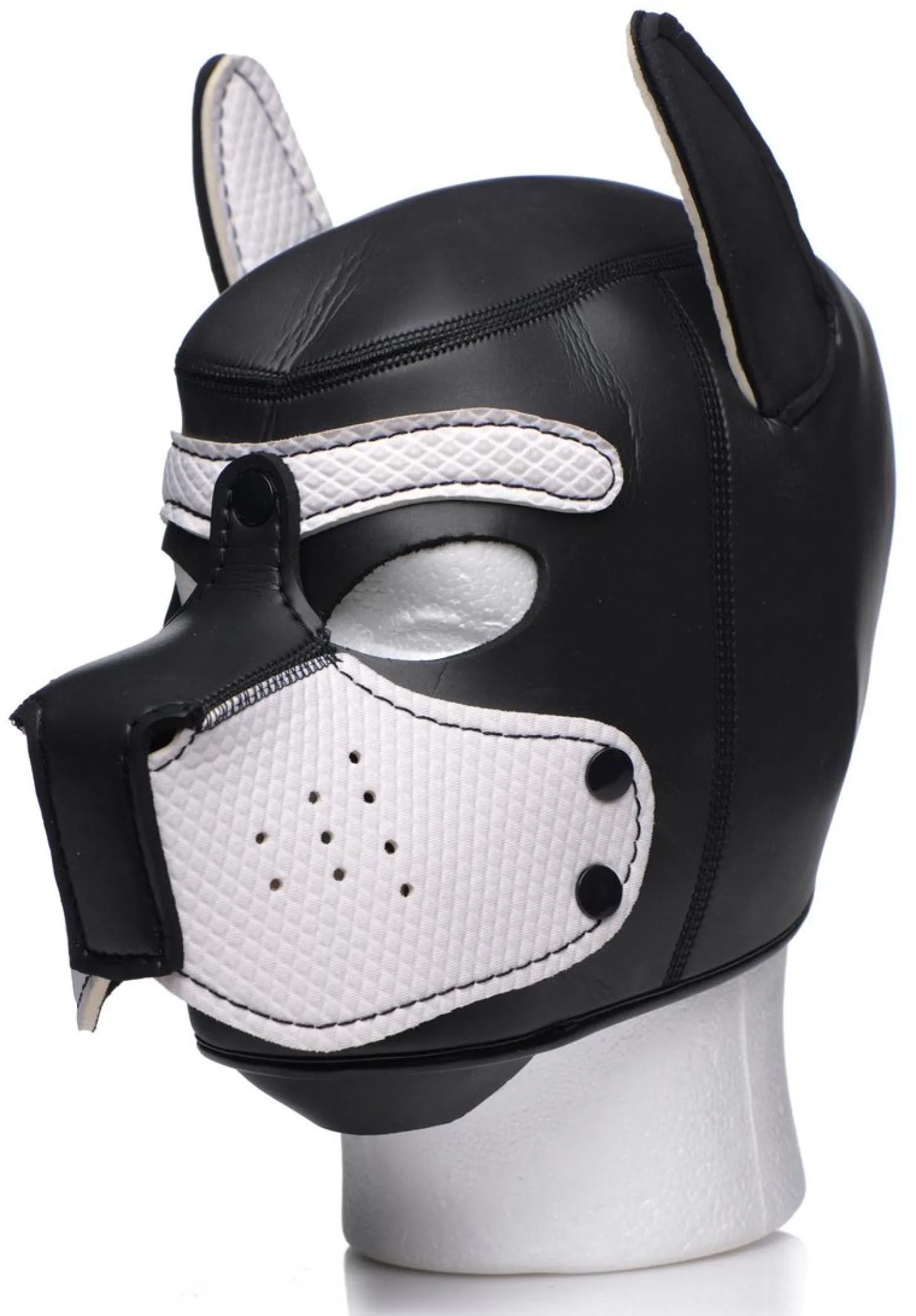 Spike Puppy BDSM Hood - Noir/Blanc