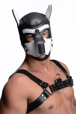 Spike Puppy BDSM Hood - Noir/Blanc