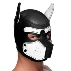 Spike Puppy BDSM Hood - Noir/Blanc