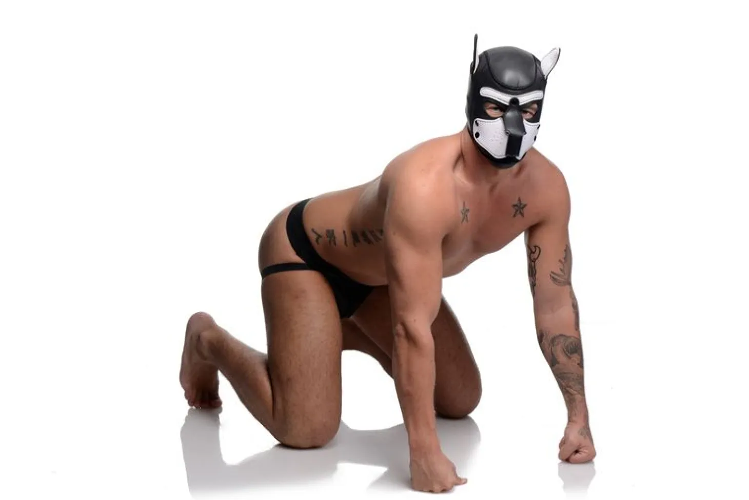 Spike Puppy BDSM Hood - Noir/Blanc