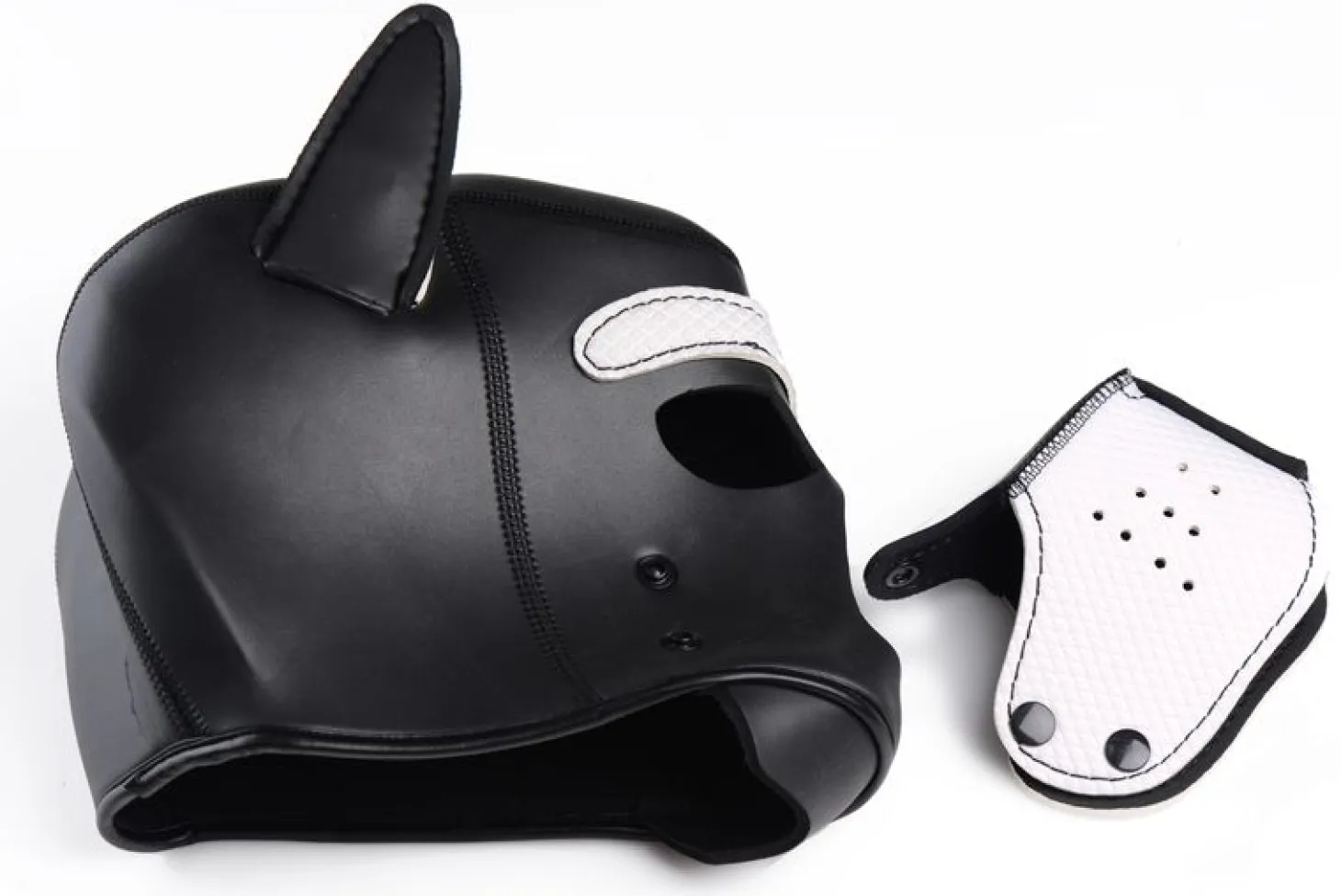 Spike Puppy BDSM Hood - Noir/Blanc