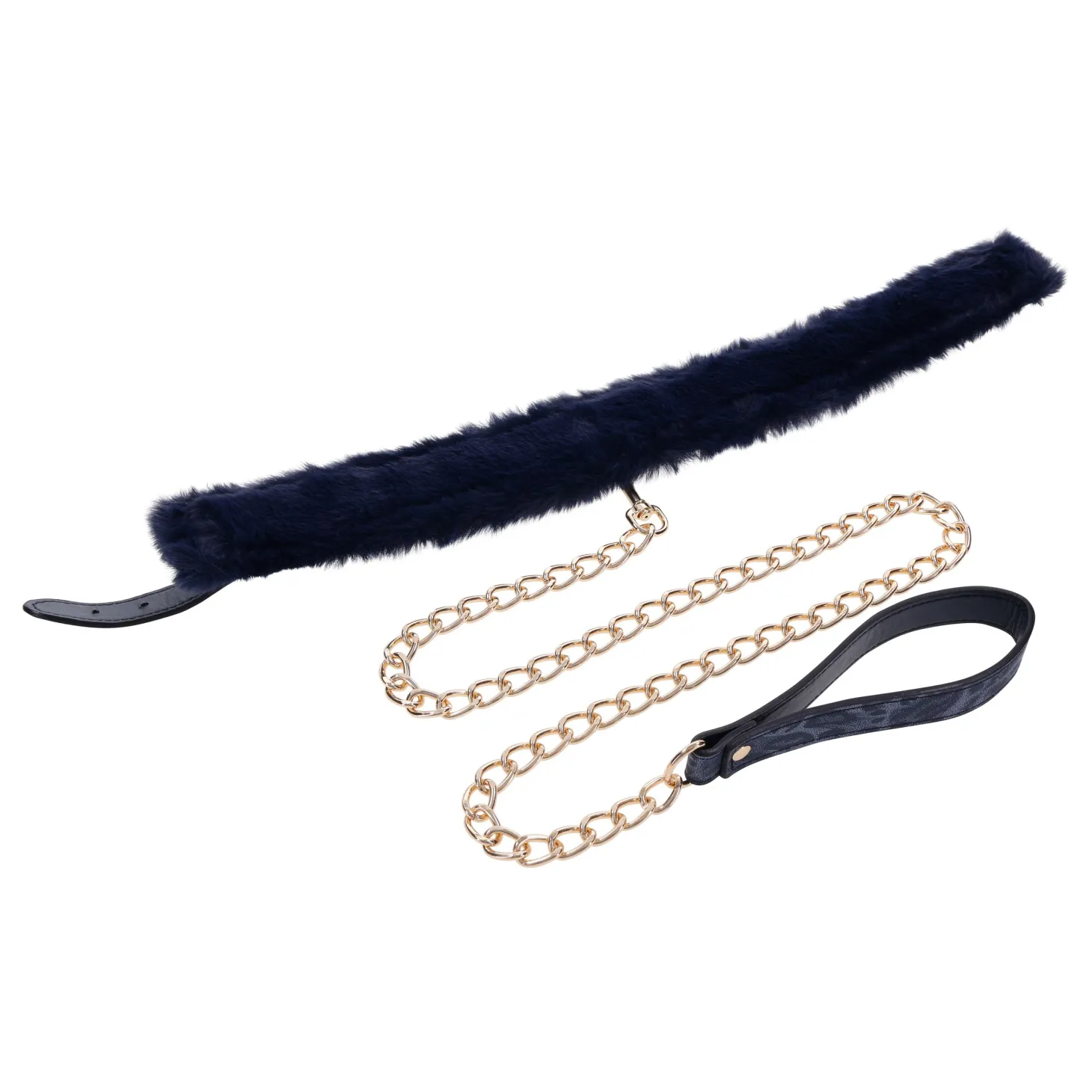 Sportsheets - Collier et Laisse en Fourrure Cougar - Noir