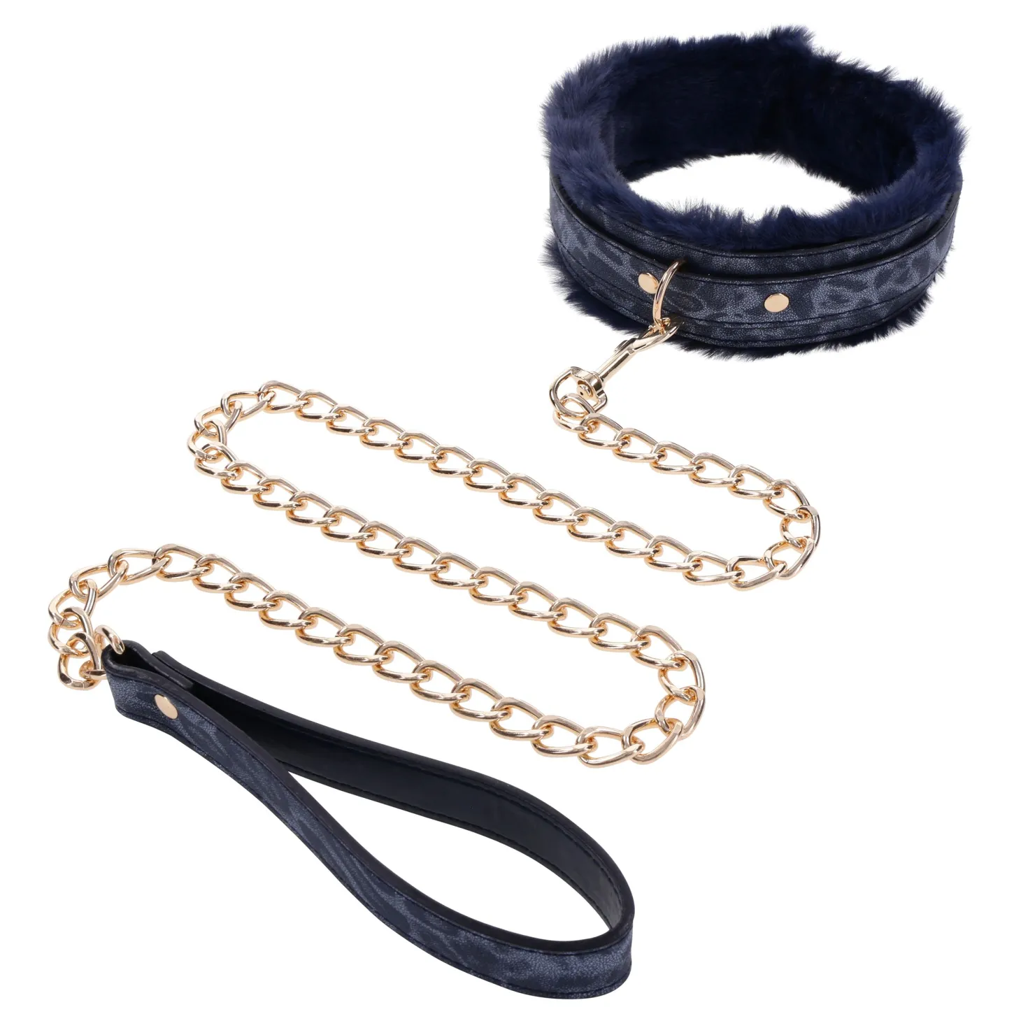 Sportsheets - Collier et Laisse en Fourrure Cougar - Noir