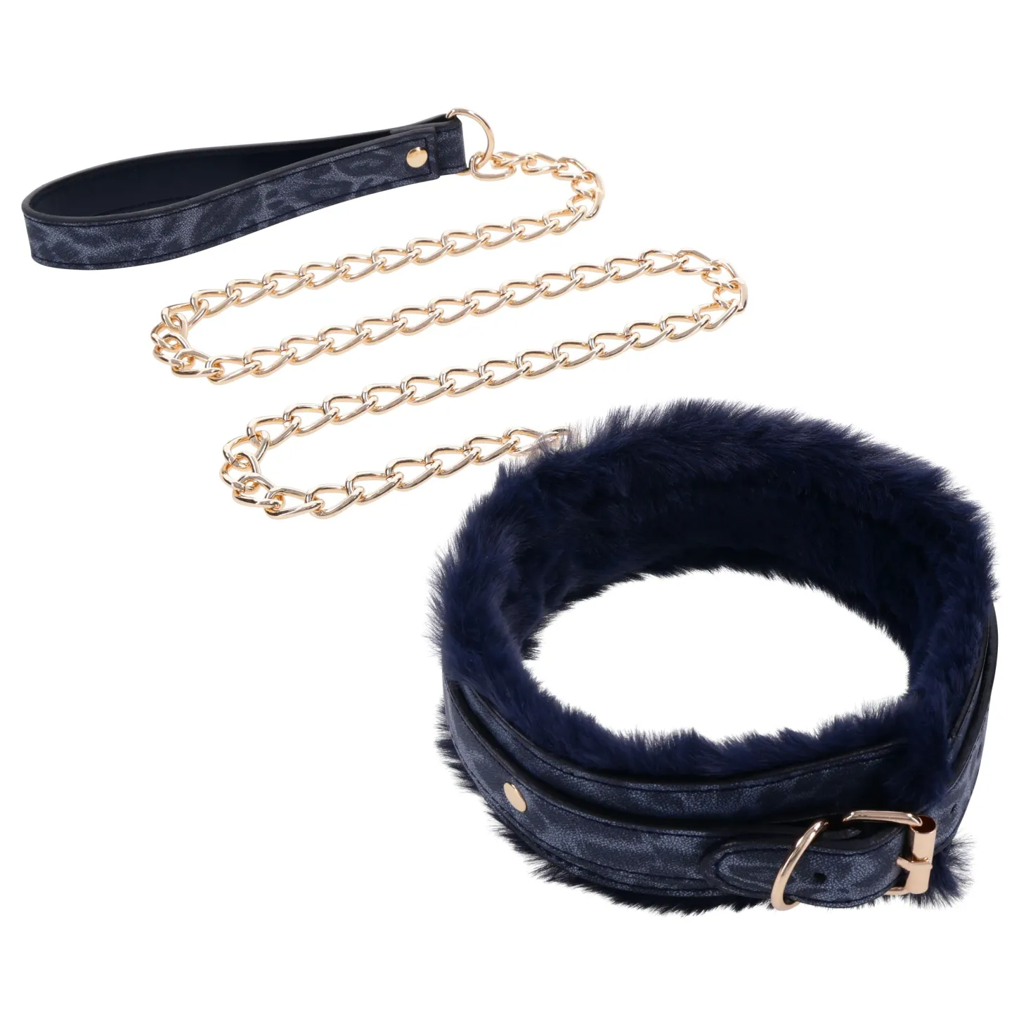 Sportsheets - Collier et Laisse en Fourrure Cougar - Noir