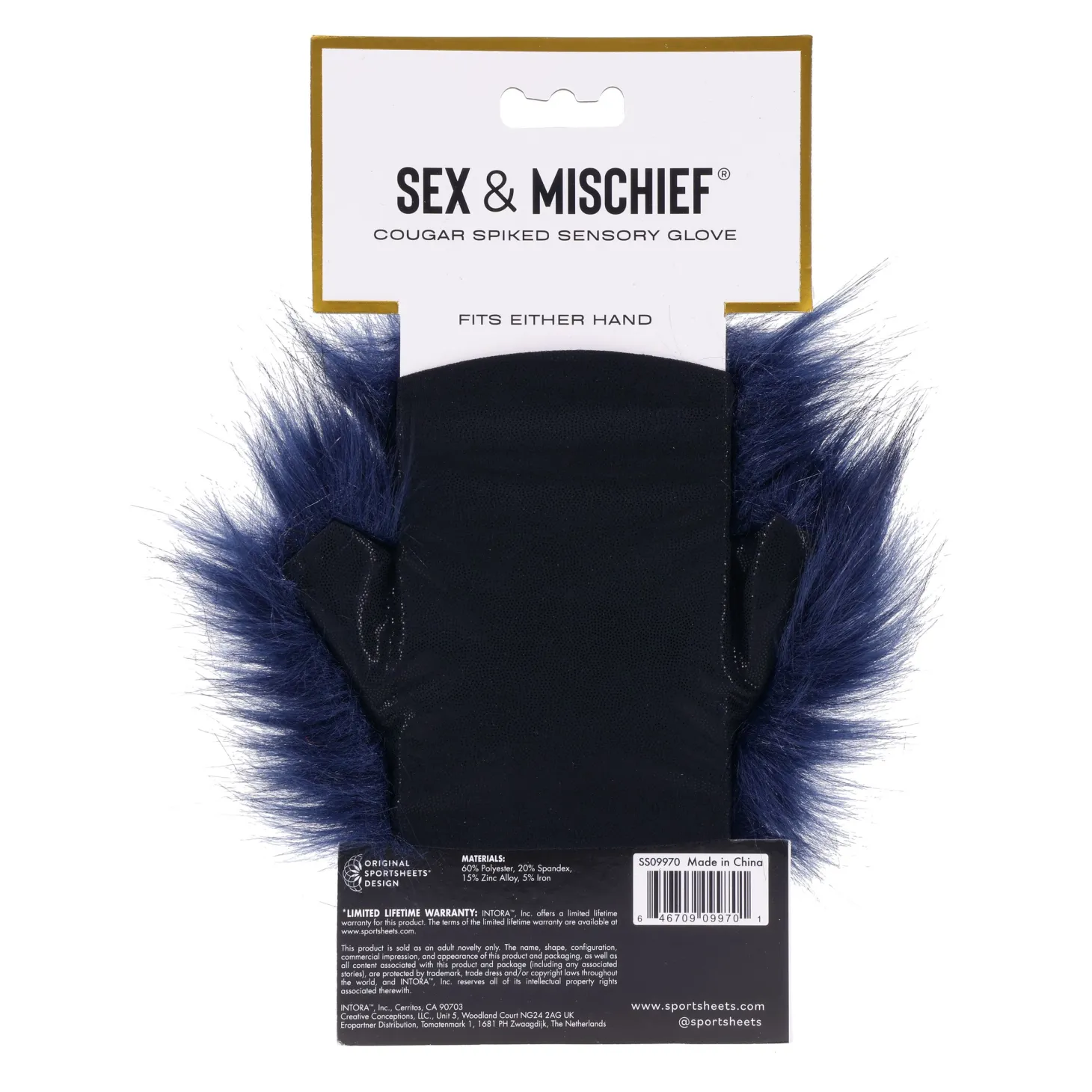 Sportsheets - Gant Sensory à Piques Cougar - Bleu