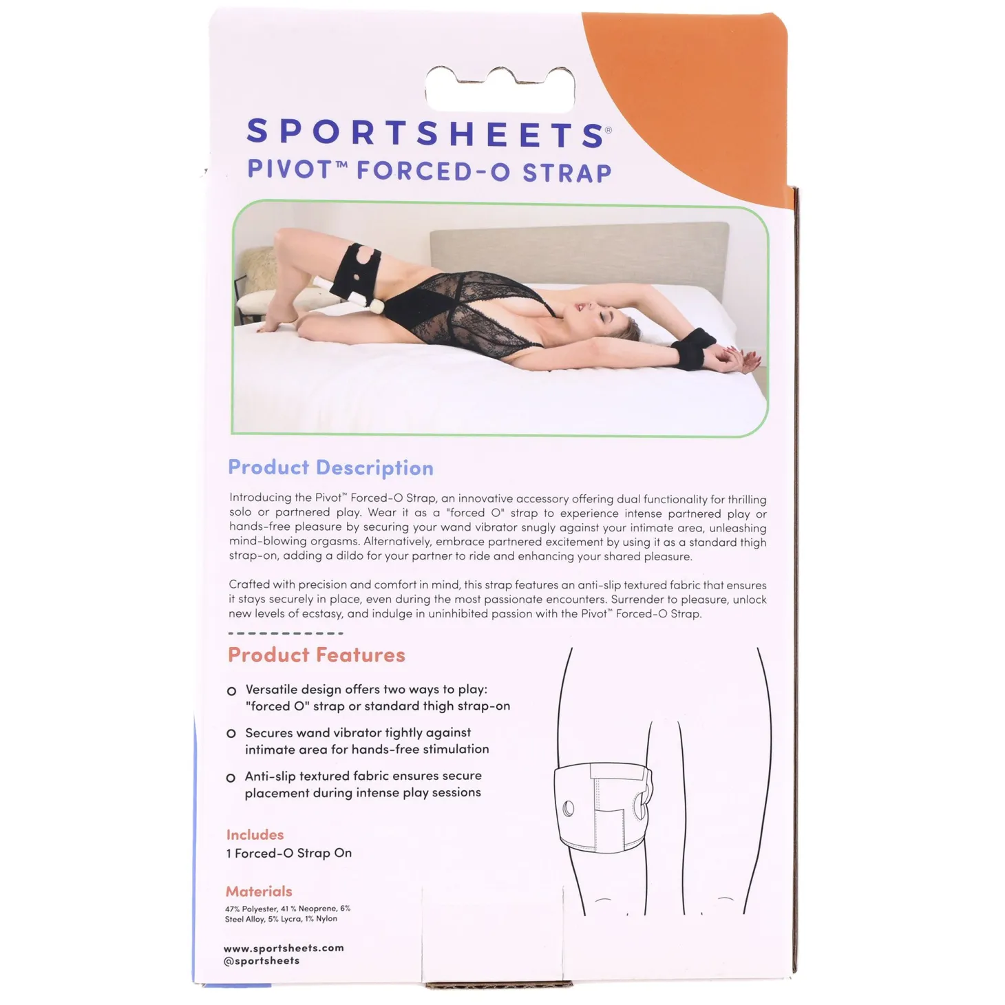 Sportsheets - Pivot 2 en 1 Forced-O Strap - Noir