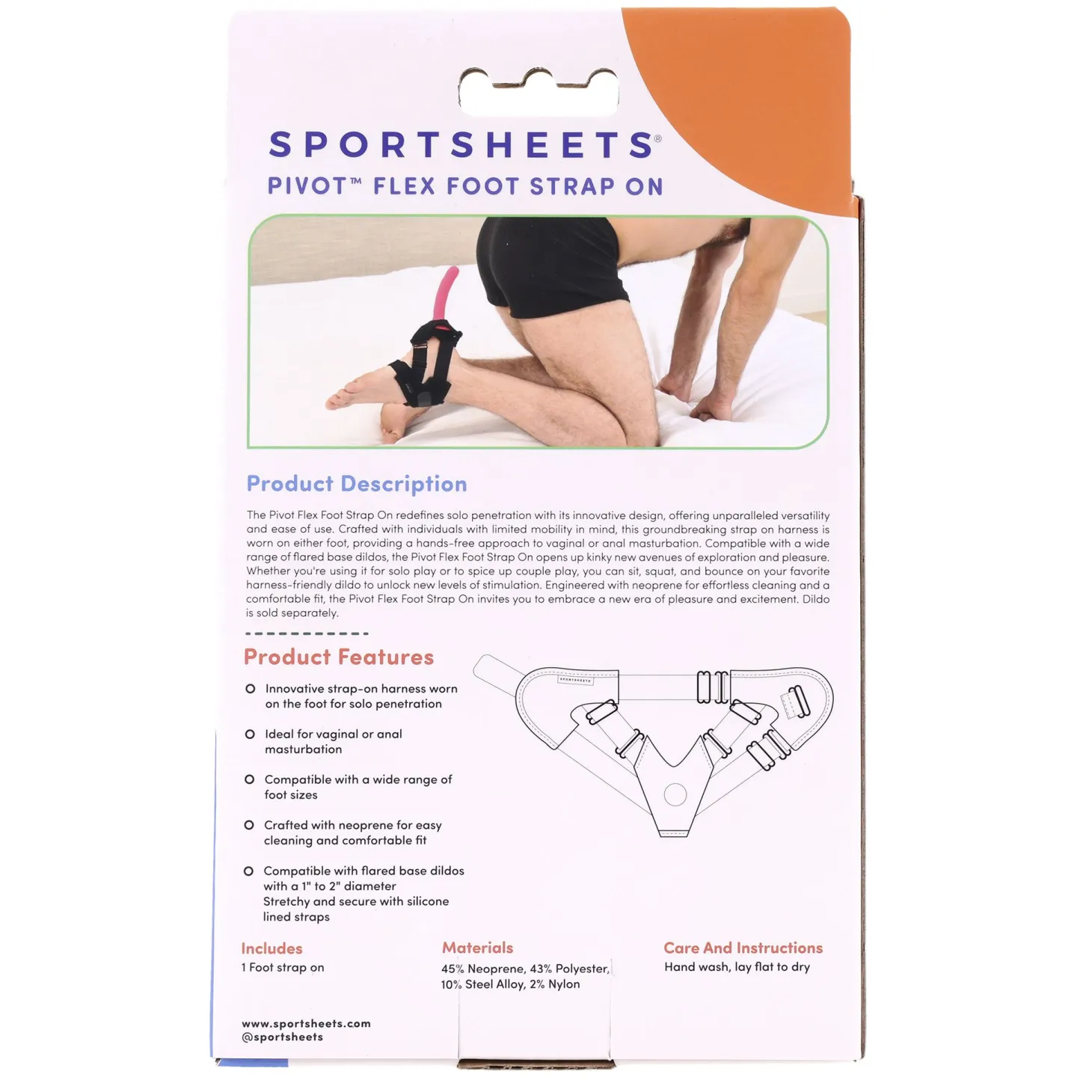 Sportsheets - Pivot Flex Strap-On de Pied - Noir