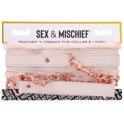 Sportsheets – S&M Peaches ‘n CreaMe Collier en Fourrure & Laisse – Crème