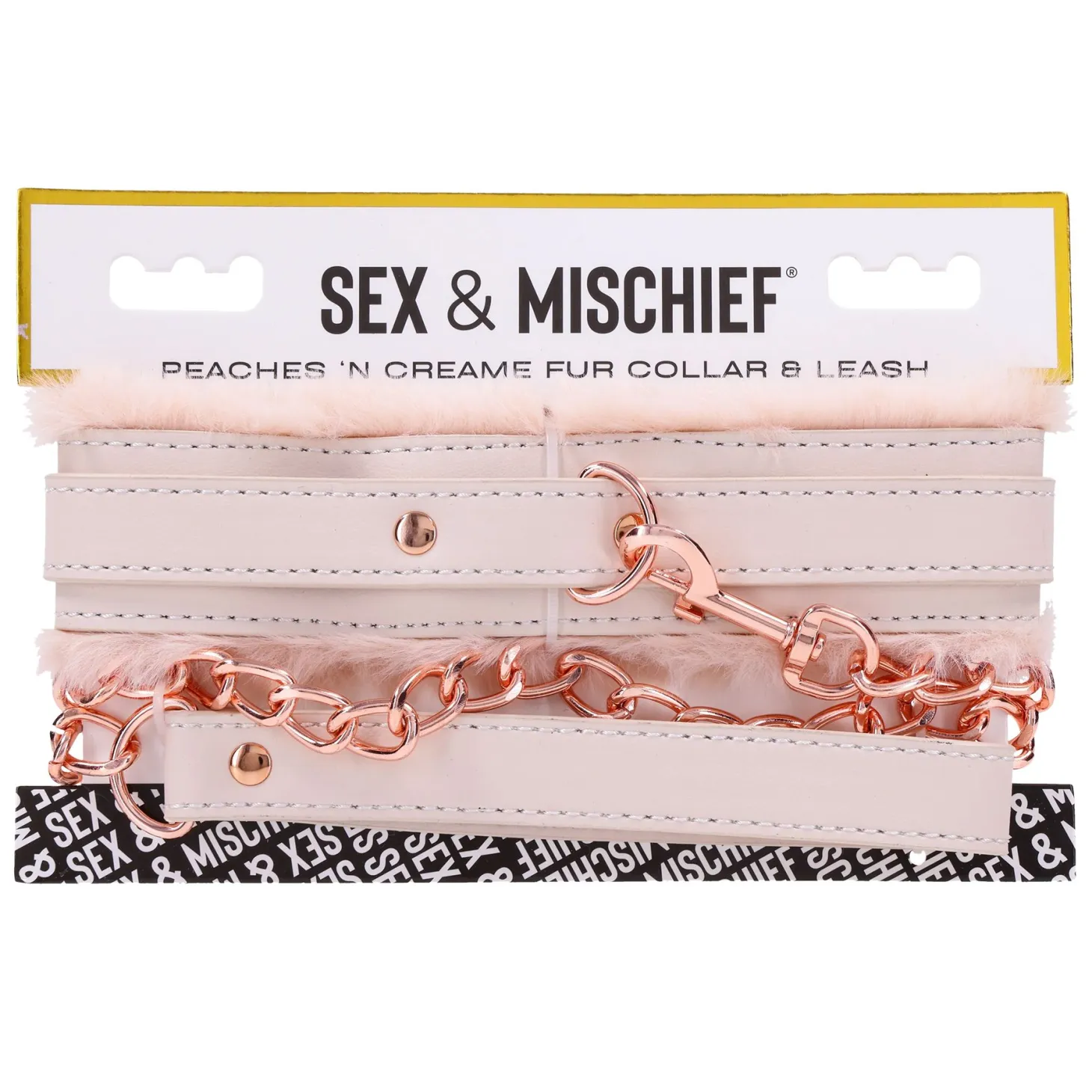 Sportsheets – S&M Peaches ‘n CreaMe Collier en Fourrure & Laisse – Crème