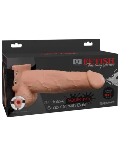 Strap-on à gicler creux - 22 cm - Léger