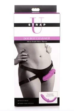 Strap U - Double Dildo avec Harnais - Violet