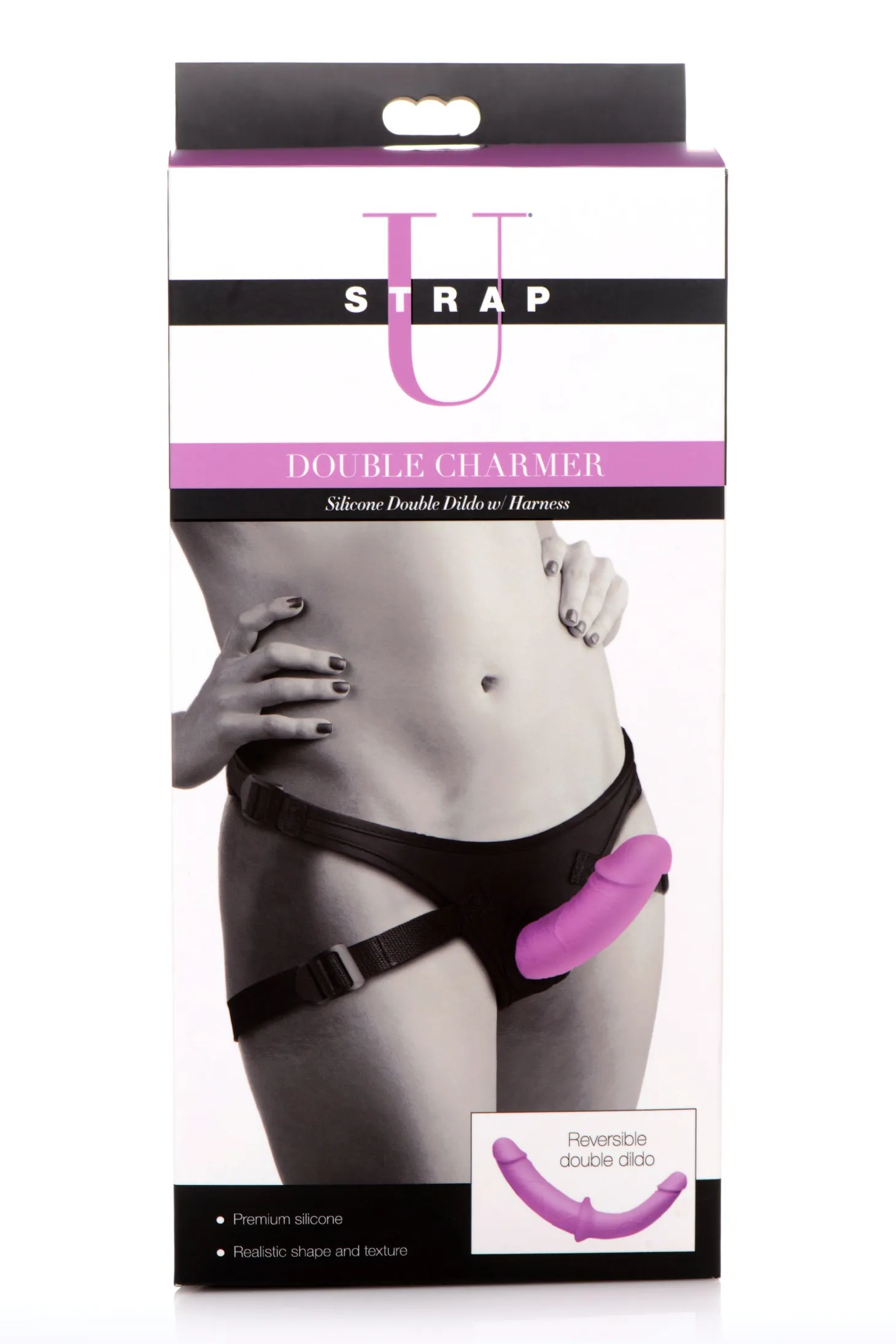 Strap U - Double Dildo avec Harnais - Violet