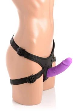Strap U - Double Dildo avec Harnais - Violet