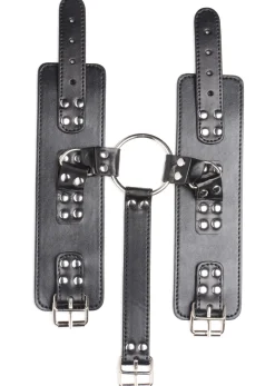 Strict - Ensemble de retenue avec collier et menottes - Noir