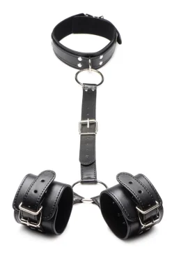 Strict - Ensemble de retenue avec collier et menottes - Noir