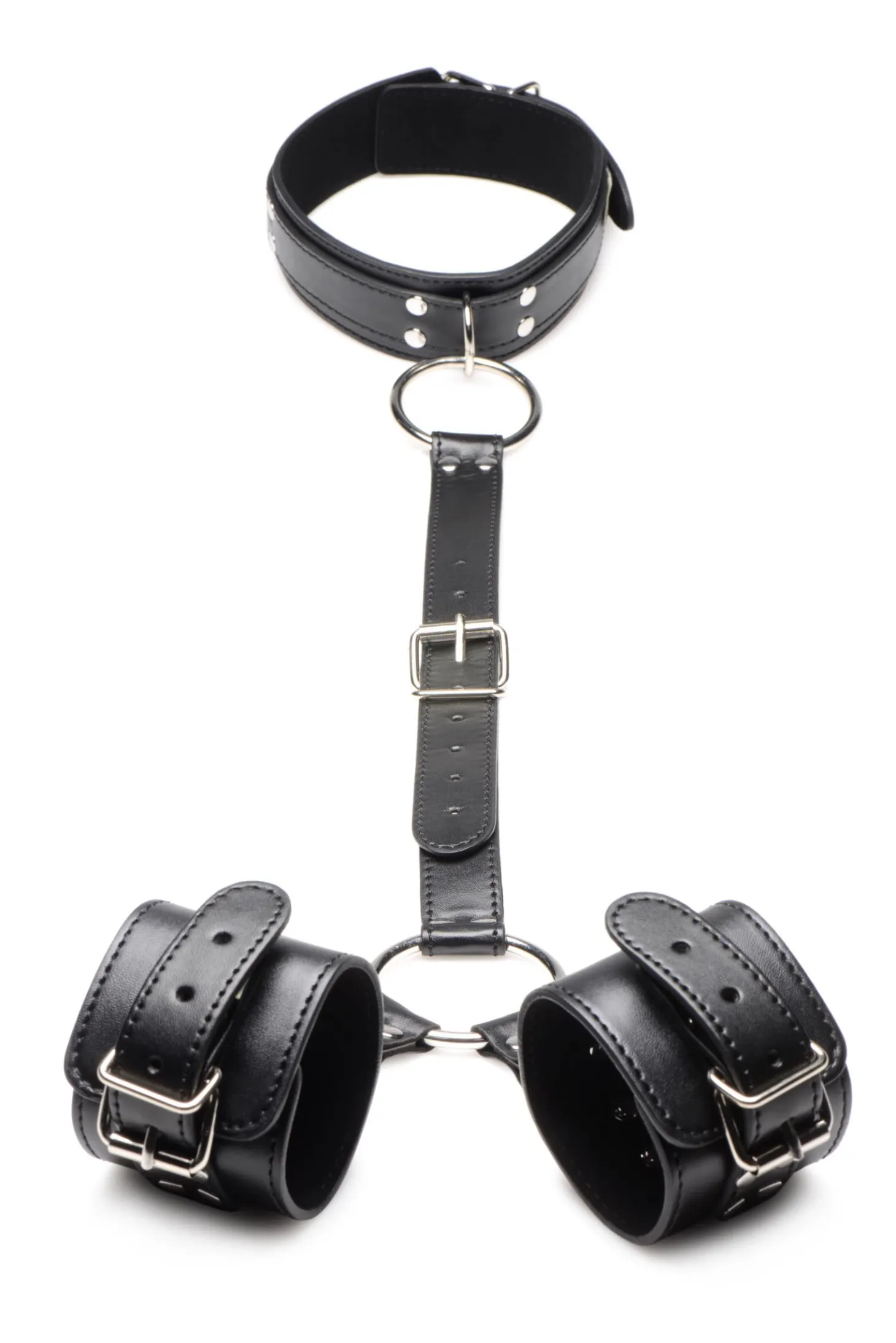 Strict - Ensemble de retenue avec collier et menottes - Noir