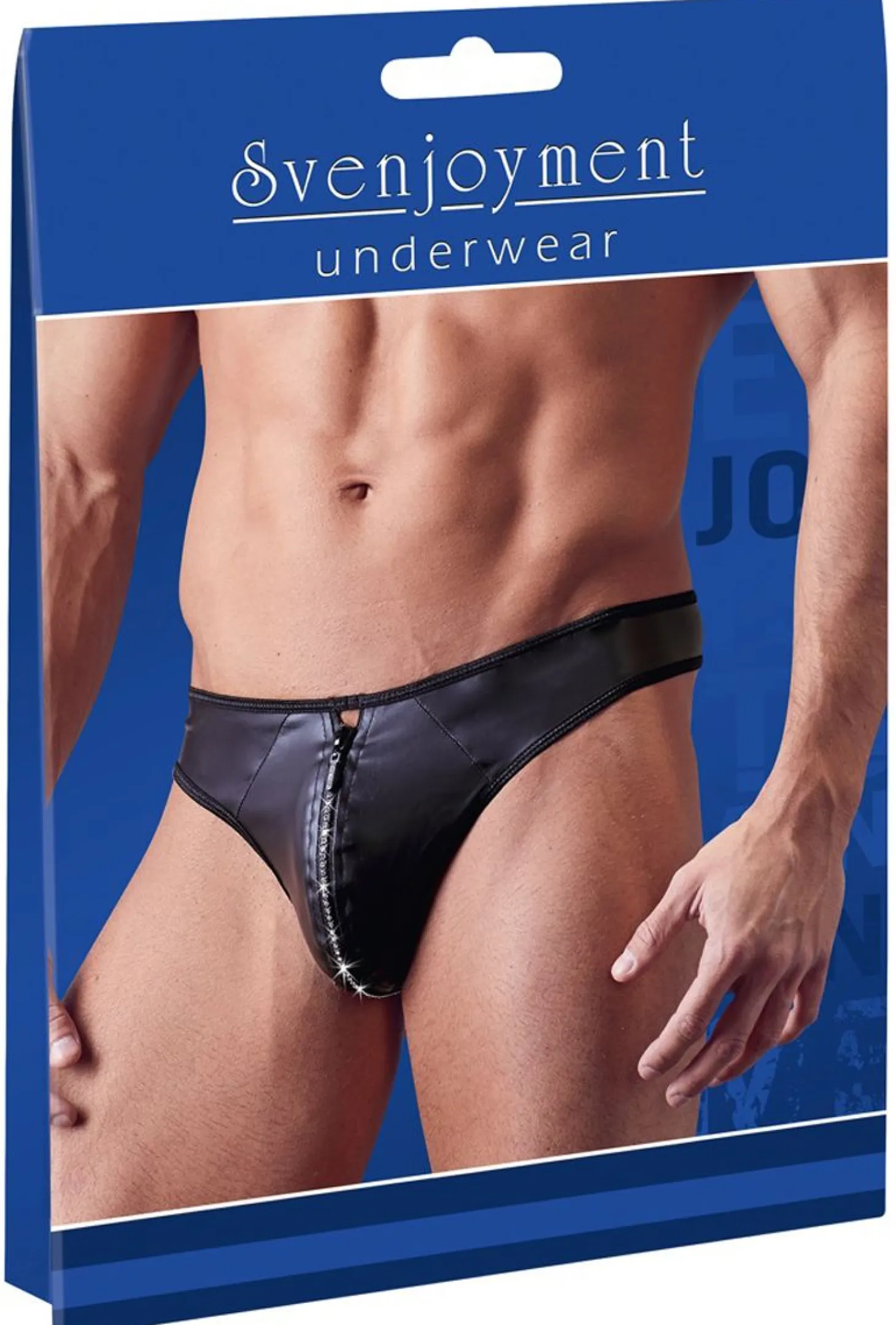 String en G pour hommes avec fermeture éclair en strass