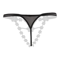 String en perles avec entrejambe ouvert Mea - Noir