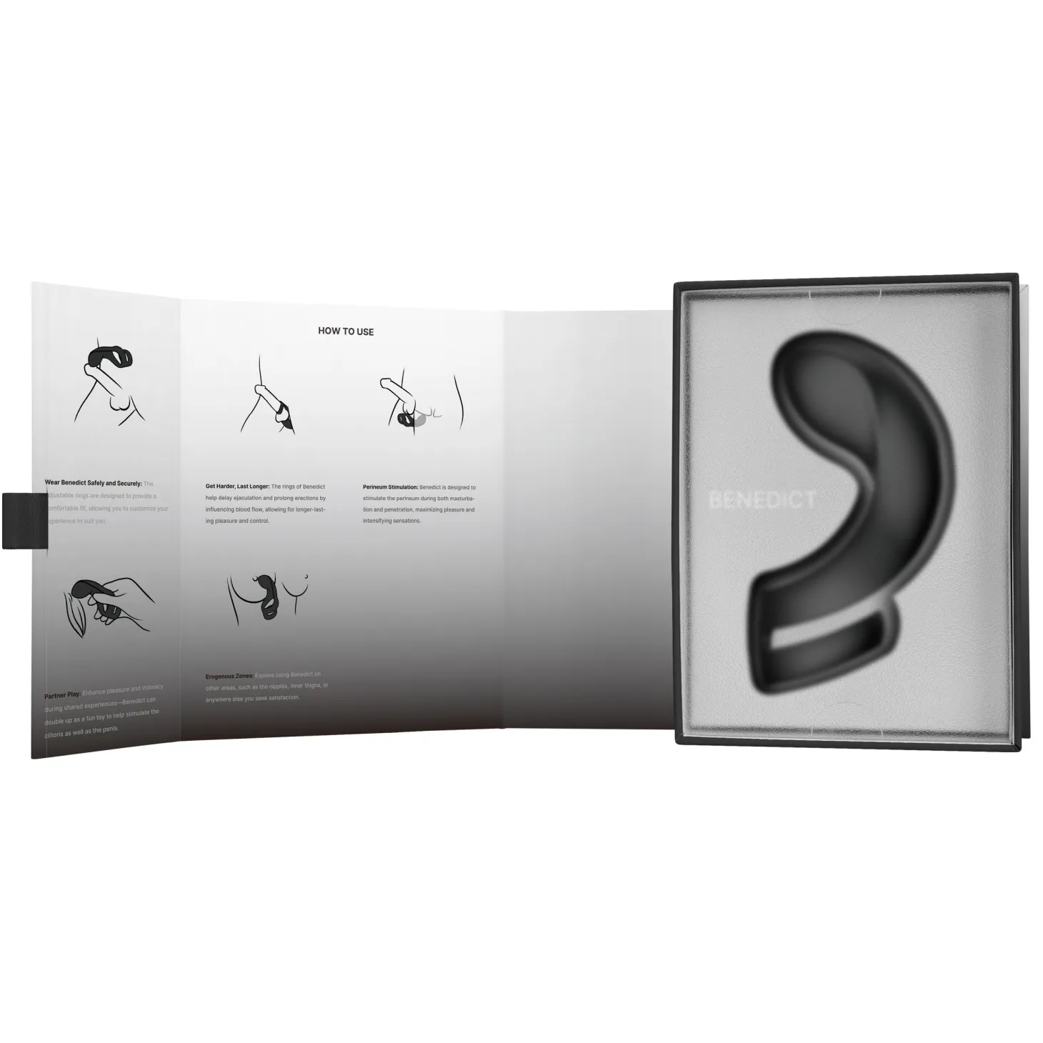 SVAKOM - Benedict Double Anneau Stimulateur de Périnée - Noir