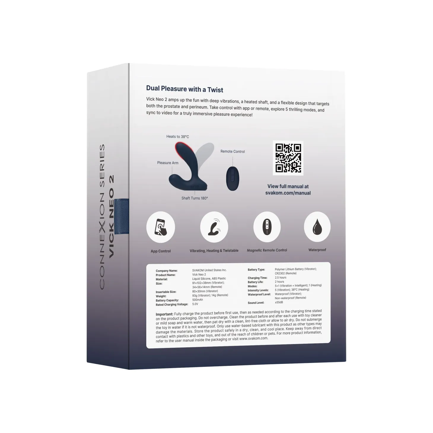 SVAKOM - Vibromasseur Prostatique Vick Neo 2 - Bleu