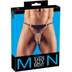 Svenjoyment Underwear - String avec Anneau Pénien Amovible - Noir