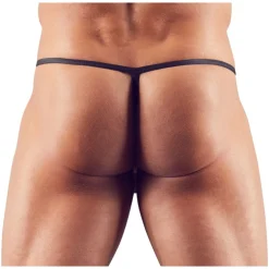 Svenjoyment Underwear - String avec Anneau Pénien Amovible - Noir
