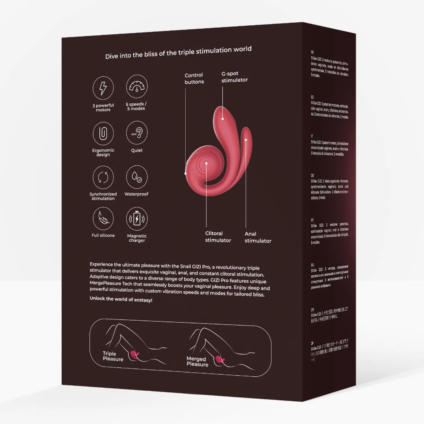 SVibe - Gizi Pro Vibromasseur Triple - Bordeaux