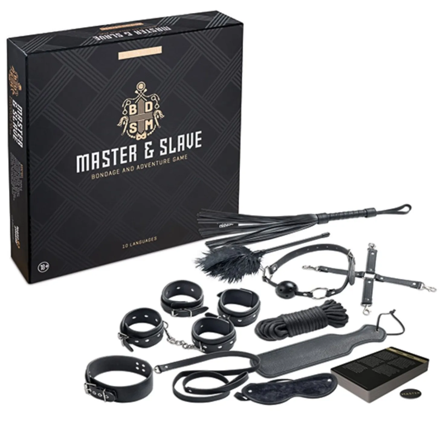 Tease & Please - Jeu BDSM Deluxe avec 9 accessoires - Noir