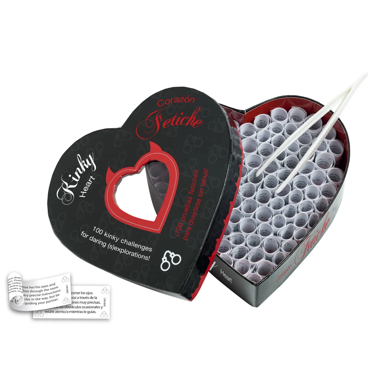 Tease & Please – KINKY HEART Jeu – 100 Défis Fétiches (EN-ES)