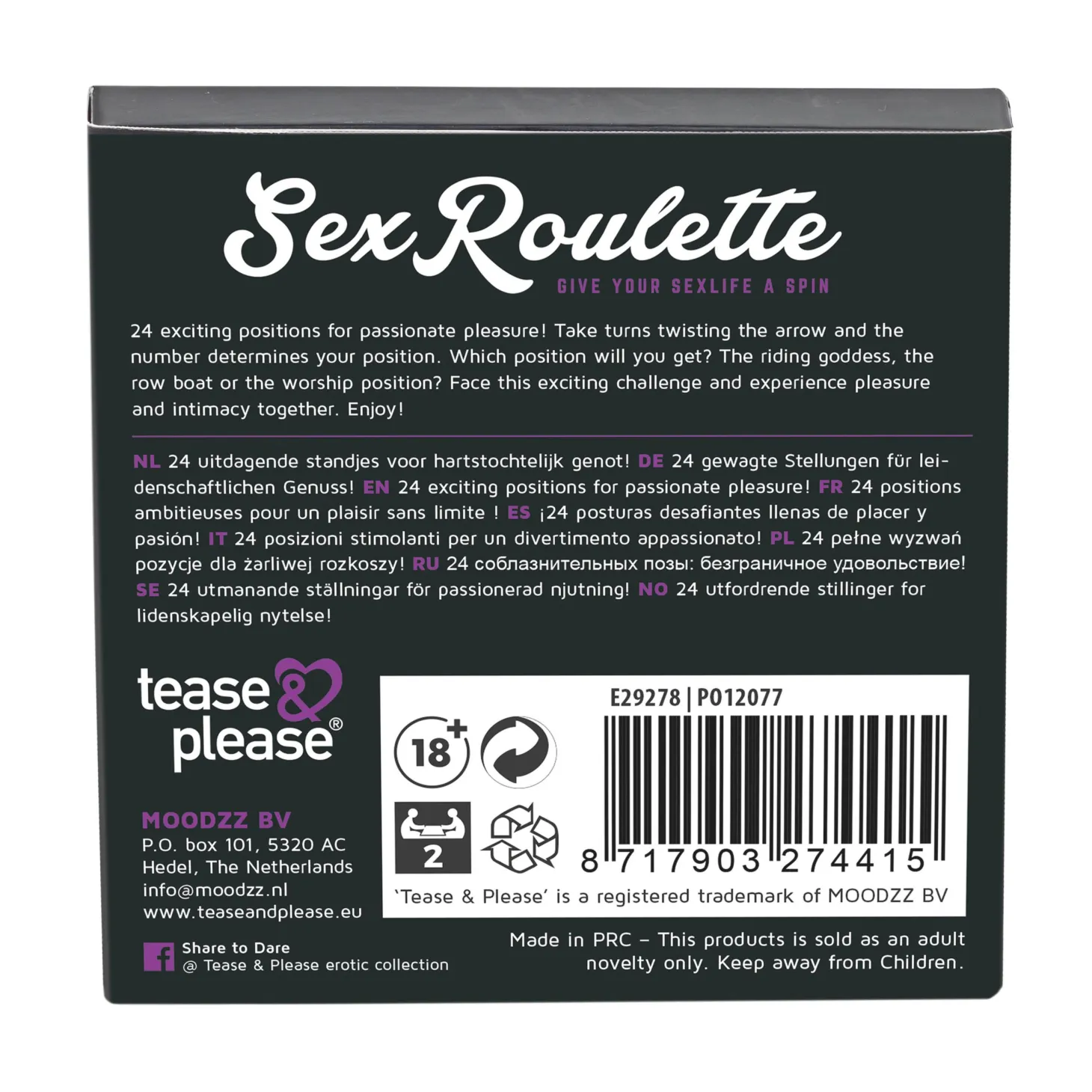 Tease & Please - Roulette Sexuelle Kama Sutra