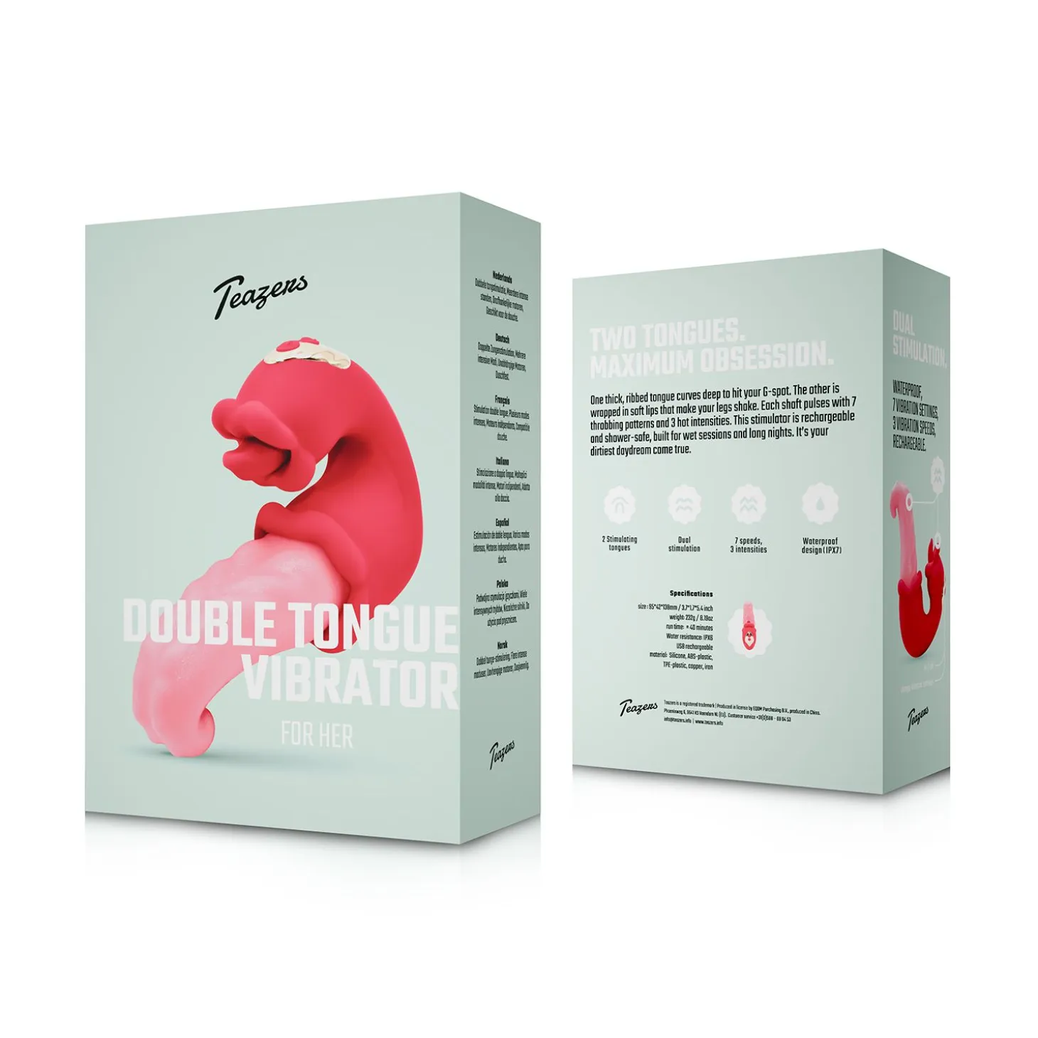 Teazers – Double Tongue Vibrator – Rose