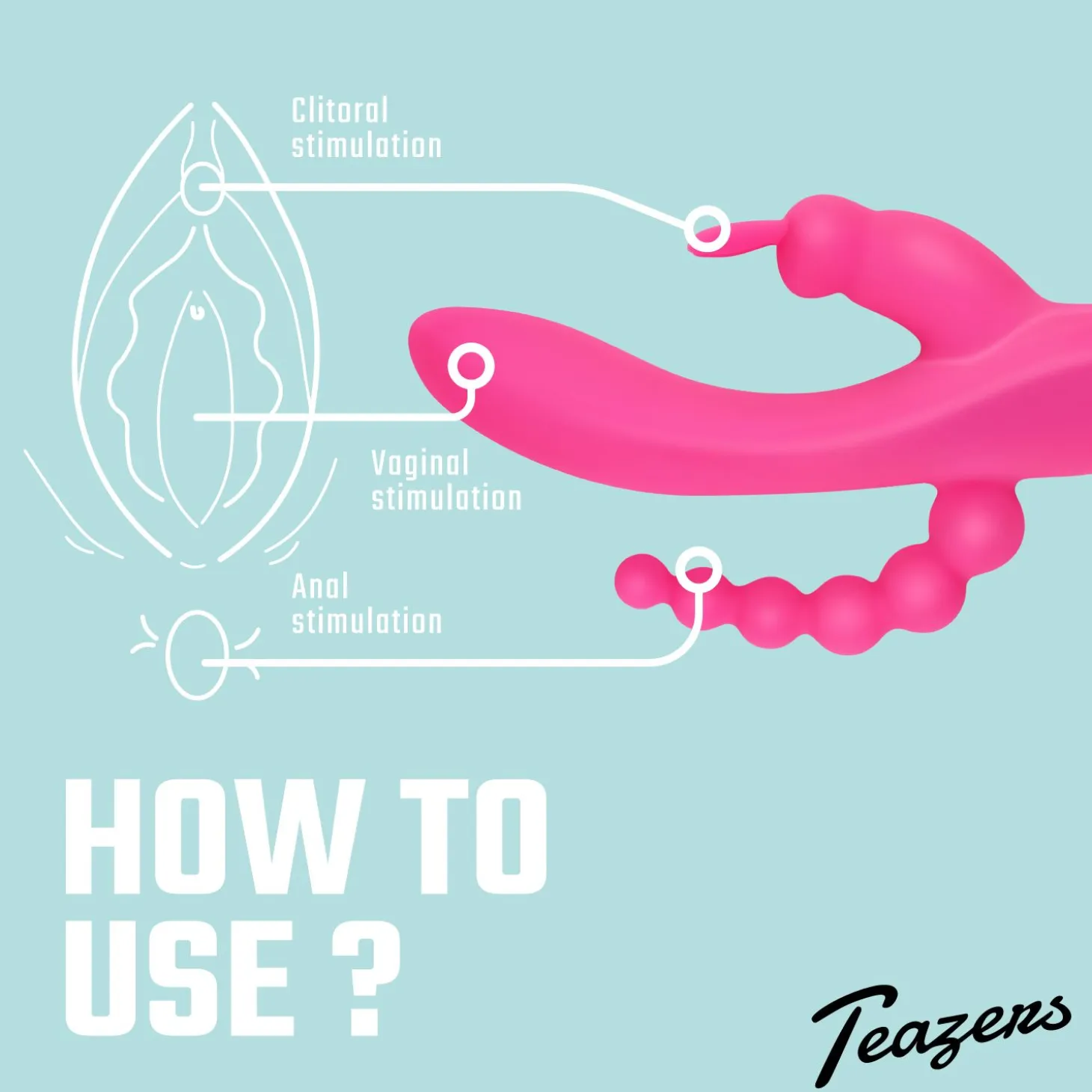 Teazers – Double Vibromasseur Rabbit – Rose
