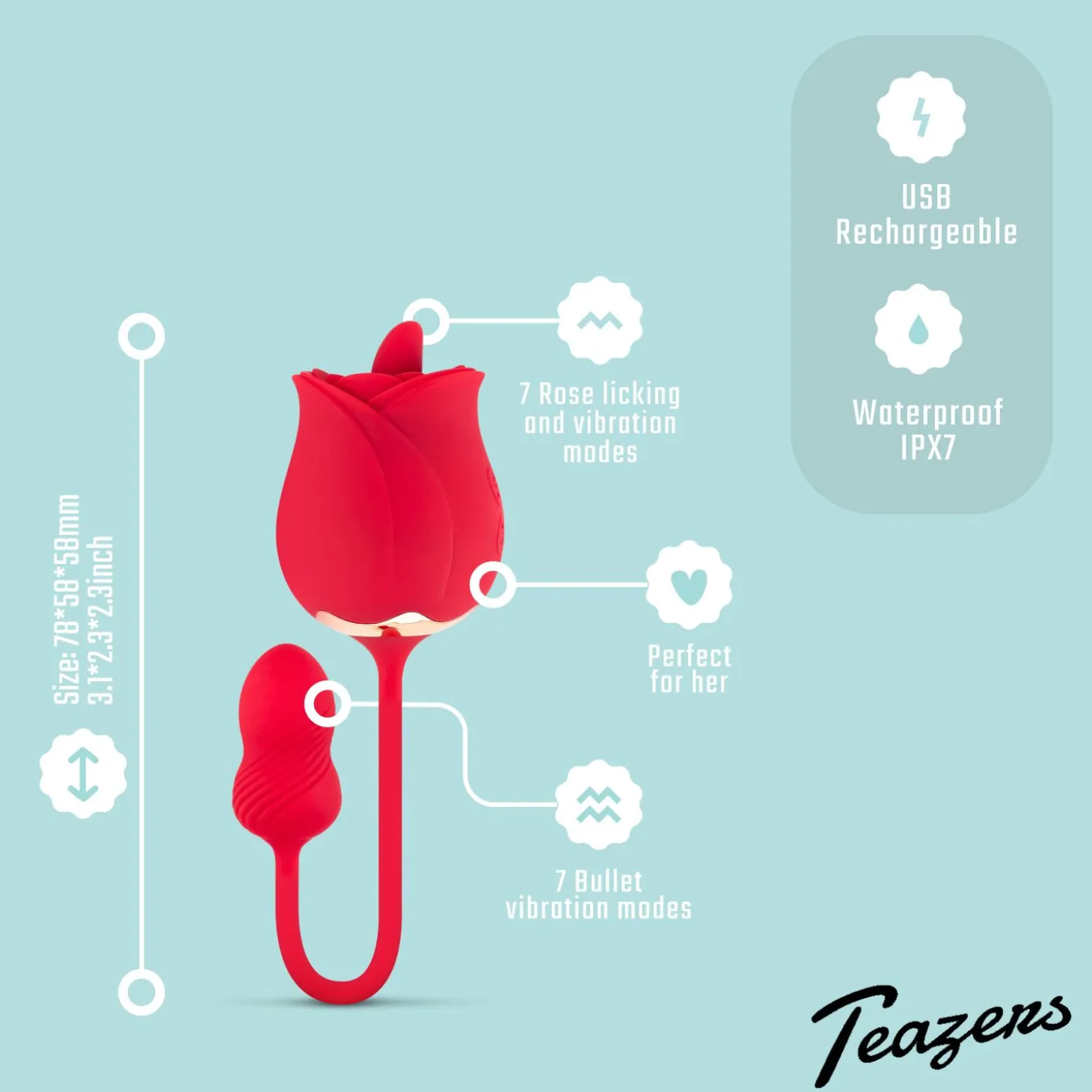 Teazers Rose Vibromasseur et stimulateur clitoridien