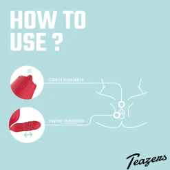 Teazers – Rose Vibromasseur Langue et va-et-vient – Rouge