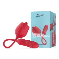 Teazers – Rose Vibromasseur Langue et va-et-vient – Rouge