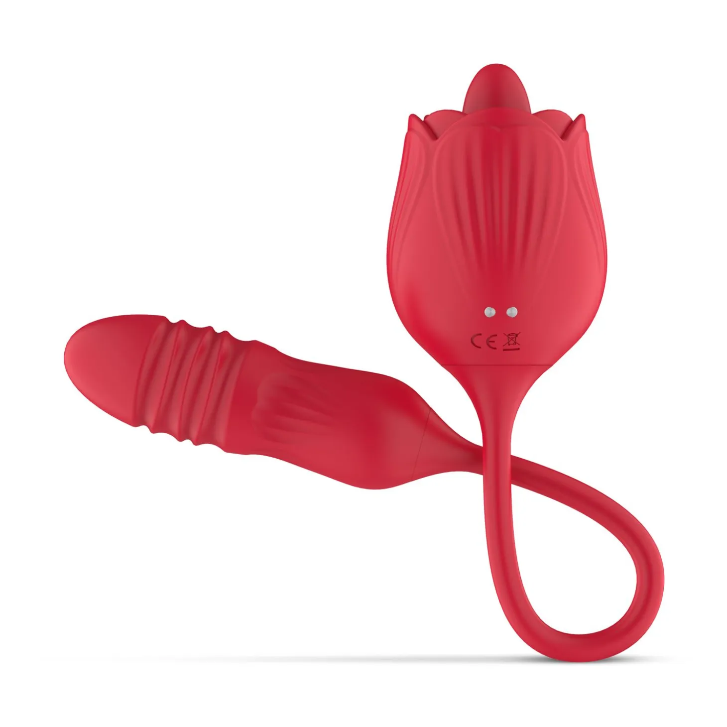 Teazers – Rose Vibromasseur Langue et va-et-vient – Rouge
