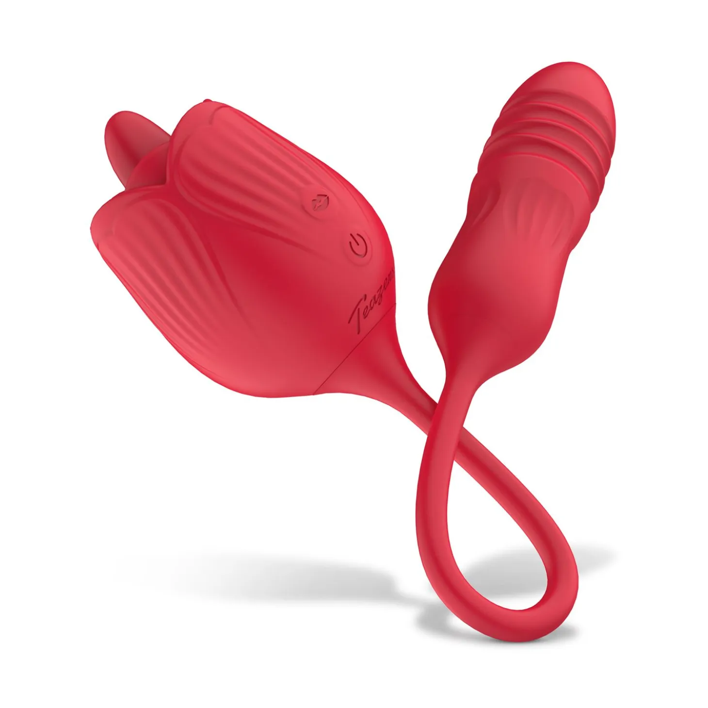 Teazers – Rose Vibromasseur Langue et va-et-vient – Rouge