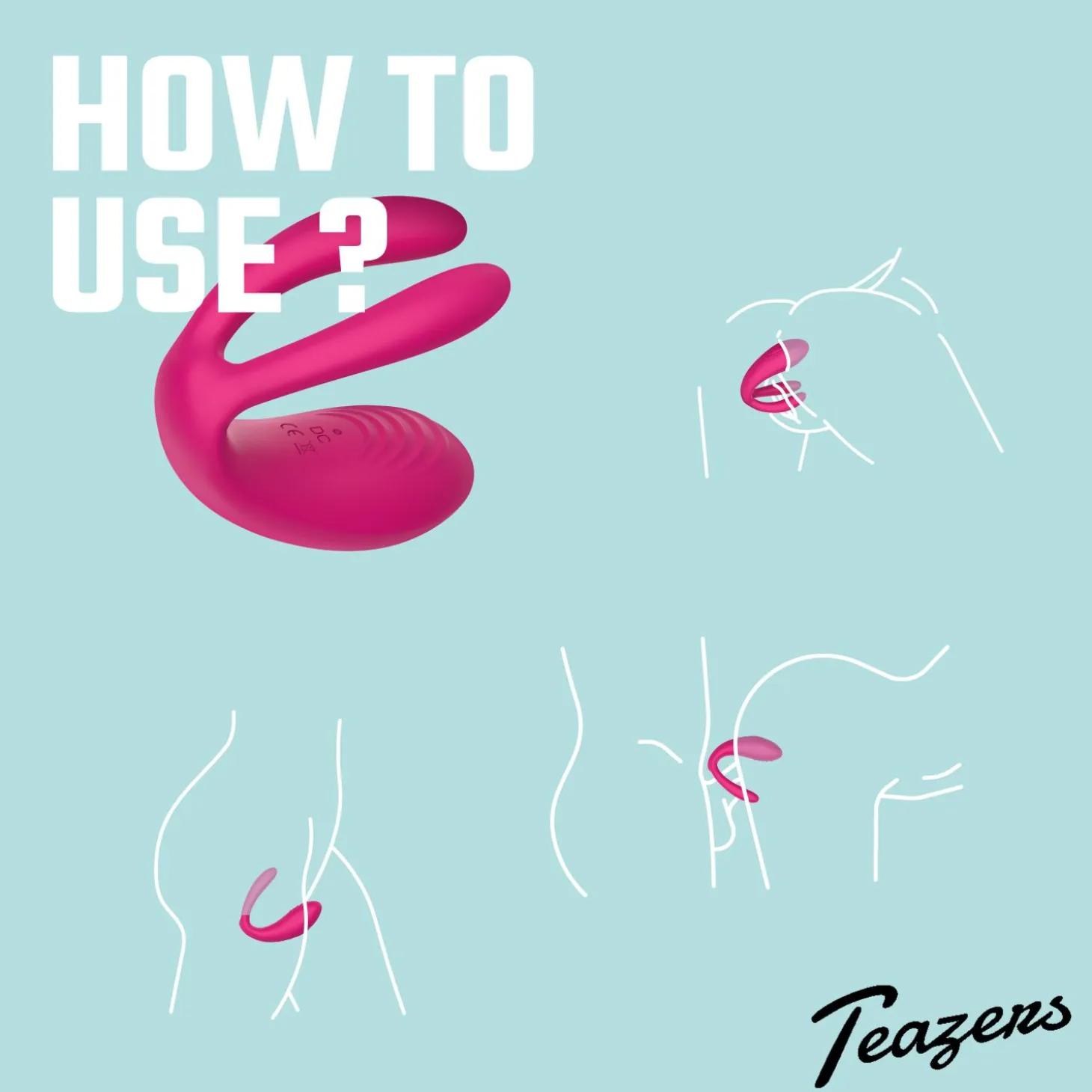 Teazers - Stimulateur polyvalent avec télécommande - Rose